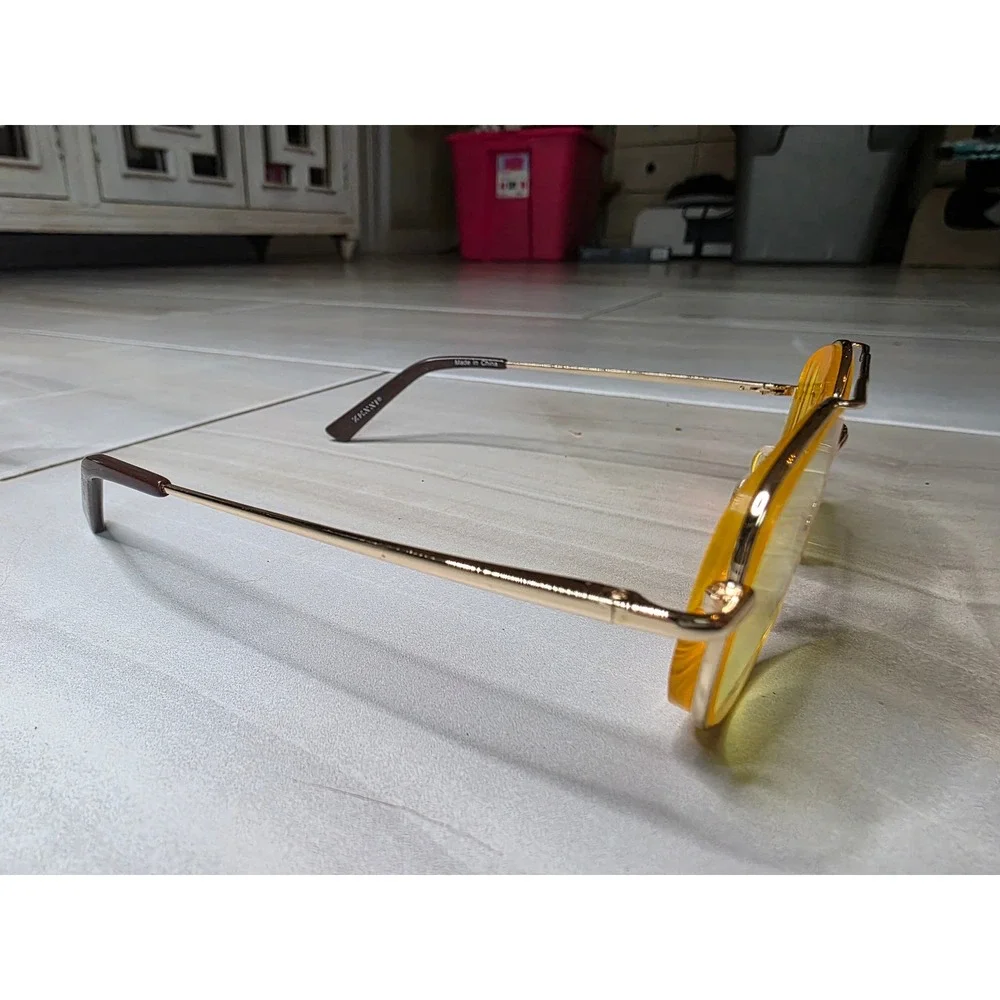 Zenni Optical Gold Aviator Frames Only 419014 Retro Double Bridge Eye Glasses D1